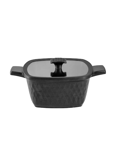 Nehir Royal Elite Square Siyah Alüminyum Döküm 7 Parça Tencere Set