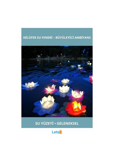 Nilüfer Su Geçirmez Fener 16cm T Light Mumlu Dilek Feneri 1 Adet