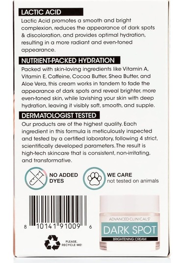 Advanced Clinicals Koyu Leke Karşıtı Aydınlatıcı Yüz Kremi 59 ML