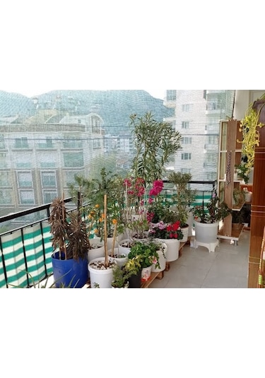 Morilu Balkon Gölgeliği - 55'lik Yeşil File - Şeritli Halkalı - Otopark Gölgelik - Araba Gölgeliği