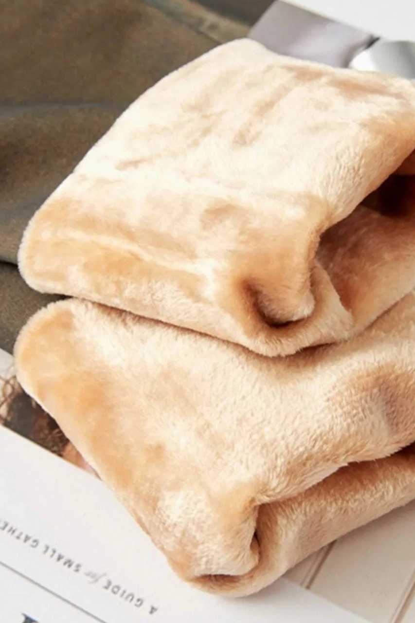 Nana & Mayka Moda Kadın Siyah İçi Polarlı Termal Külotlu Çorap Kışlık Peluşlu, Sıcak Tutan, Kalın Siyah