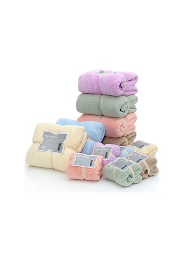 Xiyyadms Mikrofiber Deniz Mercan Kumaşı 2'li Banyo Havlusu Seti - Hızlı Kuruyan Ve Yüksek Su Absorpsiyonu Özelliği Bej Diğer