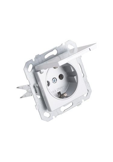 Netelsan Byobu Gümüş Kapaklı Topraklı Priz Çerçevesiz