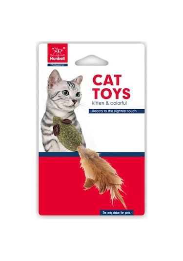 Nunbell Fare Şekilli Catnipli Tüylü Kedi Oyuncağı