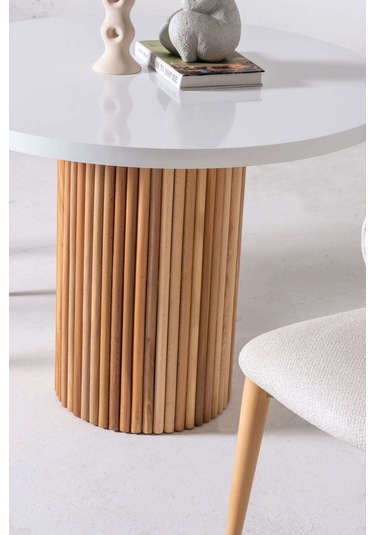 Bruge Modern Yemek Masası Takım 2 Sandalye Beyaz