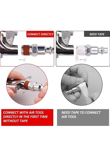 Tongxida 20'lu Hava Kompresörü Seti 7.5m Bobin Naylon Hortumlu 1/4 İnç Npt Hava Alet Kiti