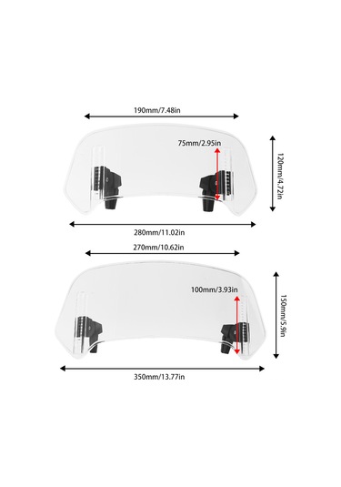 Gajeena "yüksek Ayarlanabilir Rüzgar Koruma Ekranı - Motosiklet İçin Abs Malzeme, Evrensel Uyumlu"
