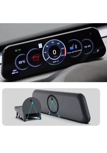 Tesla Model Y Ve 3 Uyumlu Heads-up Display Monitör 9,6''