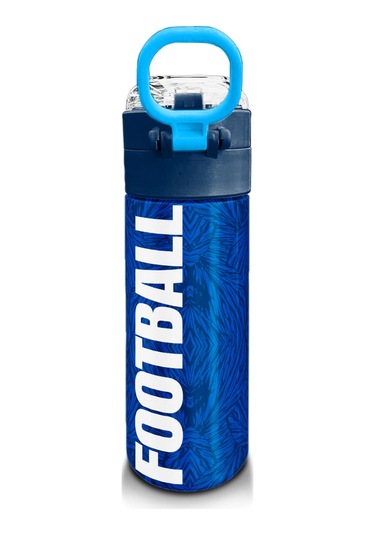 Coral High Kids Lacivert Saks Futbol Desenli Pipetli Ve Direkt İçim Çelik Termos 500 Ml 31897 Lacivert - Mavi