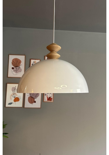 Linate Beyaz Q Kafa Başlık Avize Tekli Sarkıt Salon Kuaför Dekoratif Aydınlatma Beyaz