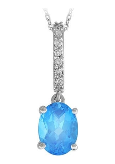 Sirius Pırlanta ve Oval Mavi Topaz Taşlı Kolye 0817P0013