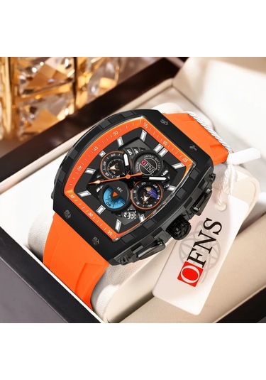 Elmpaly Ofns Erkek Digital Analog Kadranlı Gece Işıklı Suya Dayanıklı Çizilmeye Dayanıklı Kronometre Dünya Saati Siyah Gümüş Kol Saati Diğer