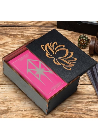 Tarot Kartı Kutusu Vintage Ahşap Biblo Kutusu Mücevher Kutusu C