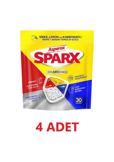 Asperox Sparx Bulaşık Makinesi Deterjanı 4 x 30 Tablet
