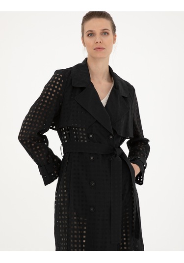 Pierre Cardin Kadın Siyah Trençkot 50282821-vr046 Siyah