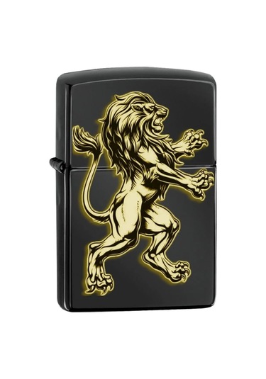 Arslan Aslan Benzinli Lazer Silinmez Resimli Çakmak Dolu Zippo Tarzı Metal Hediyelik İsim Yazılır Siyah