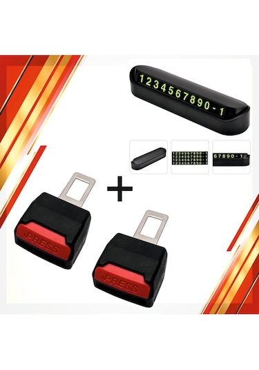 Oto Araç Kemer Yükseltici Toka 2 Adet Araç Içi Numaratör 1 Adet