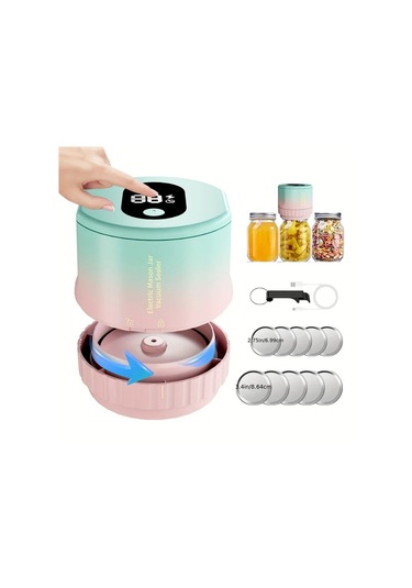 Honeybeeshop Beyaz Taşınabilir Kablosuz Elektrikli Mason Kavanoz Vakum Mühürleyici Usb Şarj Edilebilir Gıda Saklama Fermentasyon