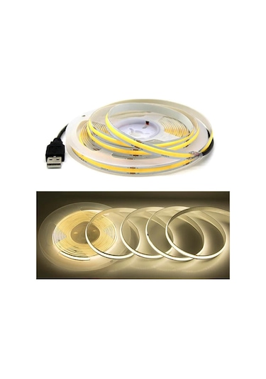 Beyaz Dc 5v Usb Cob Şerit 320leds/m Beyaz/buz Mavisi/pembe/sarı/pembe/kırmızı Esnek Şerit Halat Gece Lambası Tv Arkaplan Led Şerit 2m