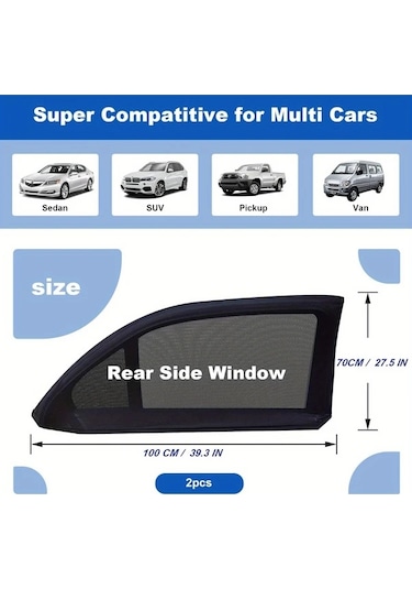 Dashanshop 2 Adet Araç Güneşlik Seti Siyah Evrensel Yolcu Ve Pet Koruma