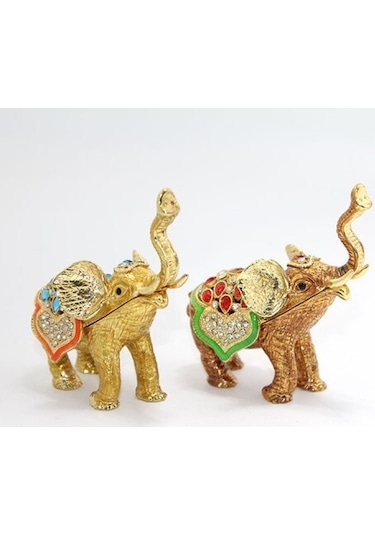 Swarovski Taşlı Tekli Fil Figürü Model 2