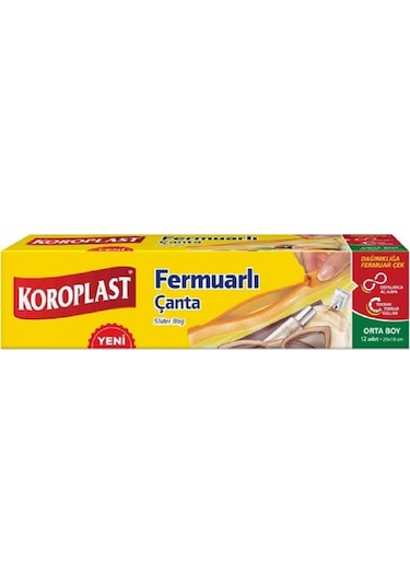 Koroplast Fermuarlı Çanta Orta Boy 3 x 12'li 20 x 18 CM