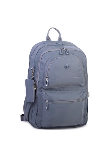 Nas Bag Unisex Büyük Boy Hafif Çok Gözlü Sırt Çantası Gri Gri