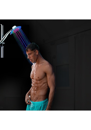 Monyee Led Duş Başlığı, Su Akışı İle Çalışır, Renkli Işımalar Çok Renkli/ Rgb Sıcaklık Tespiti , El Tutan Tip, Güzellik Ve Keyifli Duş Deneyimi Diğer