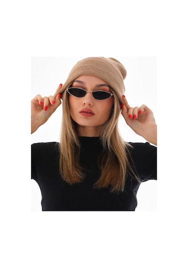 Unisex Kışlık Camel Katlamalı Bere Camel