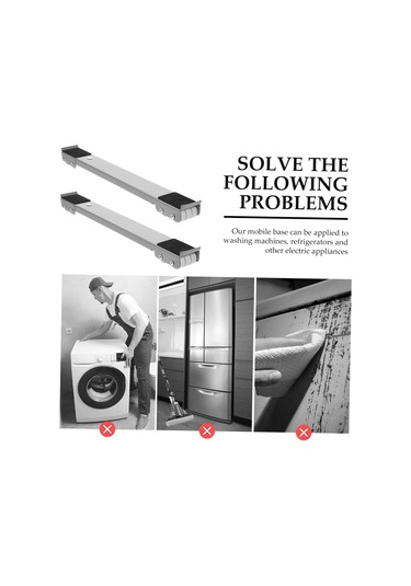 Çift Mobilya Hareketli Parantezler Cihaz Kaydırıcıları Kilitleme Tekerlekleri Çamaşır Makinesi Buzdolabı Dondurucu Rastgele Beyaz - Altın