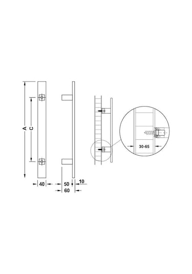 Hafele Çekme Kol Cosimo 450mm Parlak Krom