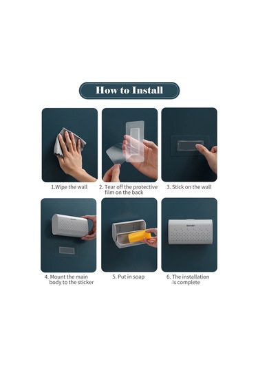 Mengni Drenaj Kutusu Ile Sabunluk Duvara Monte Duş Sabunluk Siyah