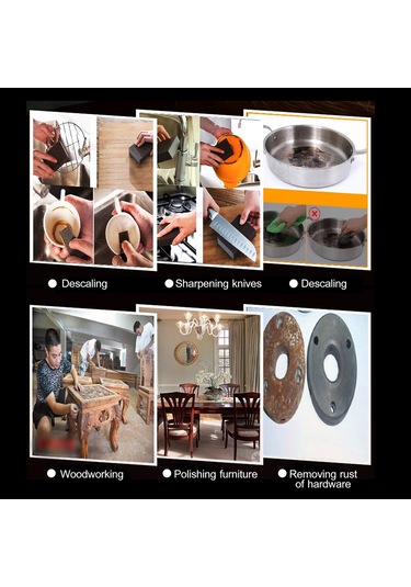 Xindoker "6'lı Zımpara Sünger Seti - 60/120/240 Kum - Ahşap & Metal Parlatma İçin"