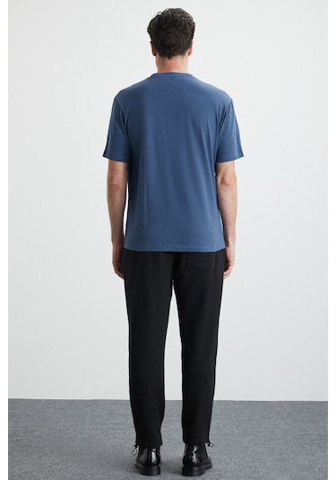 Cultıvated  Erkek 3'lü Kalın Dokulu Regular %100 Organik Pamuk Ind/ayeşil/agri T-shirt