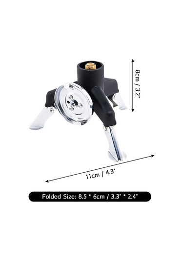 Neevoyu Kamp Stoku Folding Transfer Head: Çelik Tripod Ayaklı, İçinçevirici Bağlantı, Taşınabilir Kamp Stovu Aksesuarı Siyah Siyah