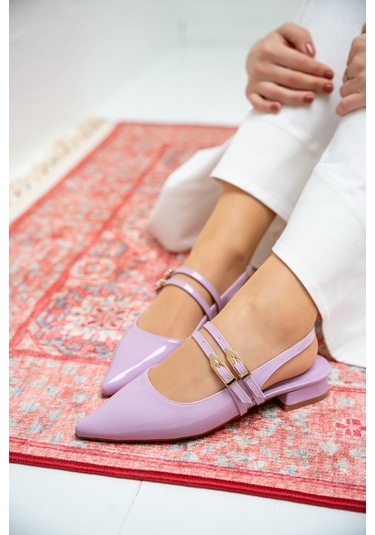 Holly Çift Toka Detaylı Babet Lila