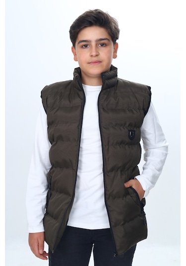 Toontoy Erkek Çocuk Göğsü Armalı Şişme Yelek Haki