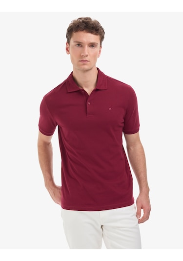 Pierre Cardin Erkek Bordo Tişört Basic 50325312-vr014