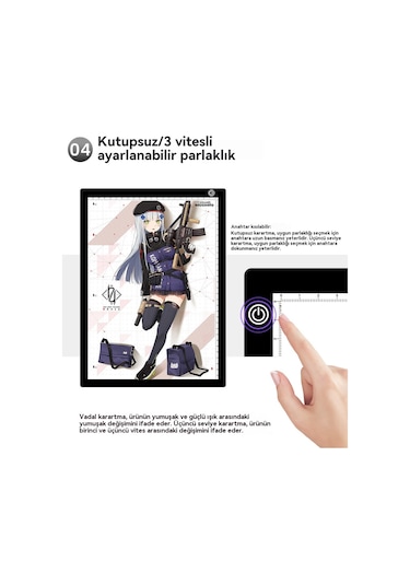 Tcherchi Usb İle Çalışan A5 Led Çizim Tableti - 3 Seviyeli Ayarlanabilir Parlaklık, Taşınabilir, Göz Koruyucu Tasarım