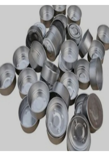 50 Adet Boş Alüminyum Tealight Mum Kabı Maxi Boy 5,5 1,8 Cm Beyaz