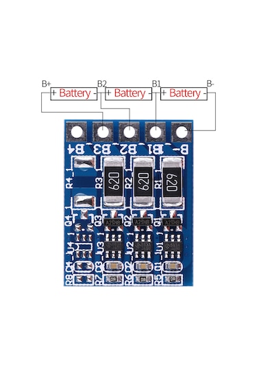 Jeemson 3s Li-poly/li-ıon Pil Dengeleyici Modülü - 11.1v/12.6v 18650 Pil Akım Ve Voltaj Dengeleme - 66ma Denge Akımı