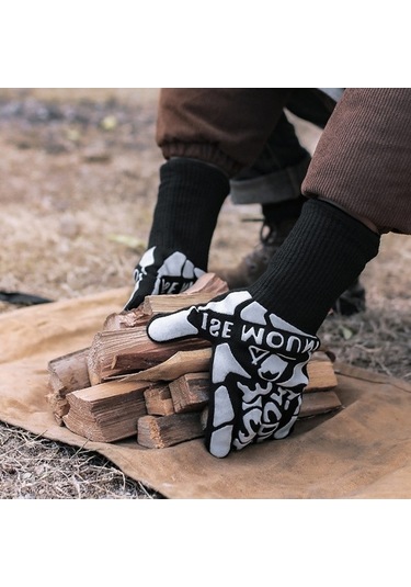 Pazly Dış Mekan Eldiven, Siyah-beyaz Pamuklu, 32,5 Cm Uzunluk, El Koruma Eldiveni