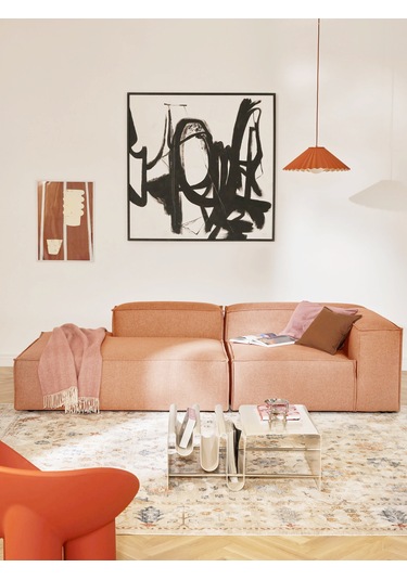 Most Mollis Sol Pro Köşe Modül Kiremit Keten Kumaş Yumuşak Sünger