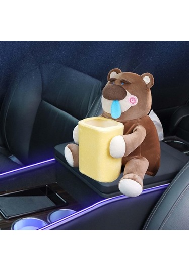 Createtech Yumuşak Peluş Çöp Kovası Ayı Desenli Oturma Kutusu Homyl Diğer