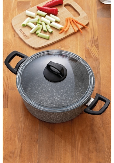 Emsan Titanium Granit Derin Tencere 24 CM