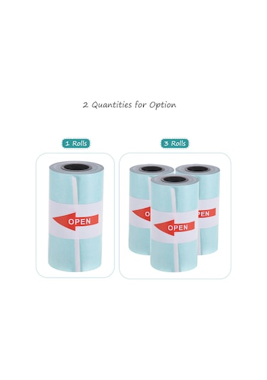 Moveevo Miaomiao Ji/alibear Uyumlu 57x30mm Beyaz Termal Etiket Kağıdı, Arka Yapışkanlı, 3 Roll 3 Rulo