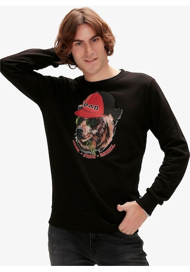 Bad Bear Rebel Crewneck Erkek Siyah Sweatshirt 23.02.12.019-c01 Siyah Bad Bear Rebel Crewneck Erkek Siyah Sweatshirt 23.02.12.019-c01 Siyah