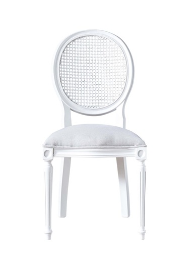 Madalyon Hazeranlı Ahşap Klasik Sandalye Beyaz