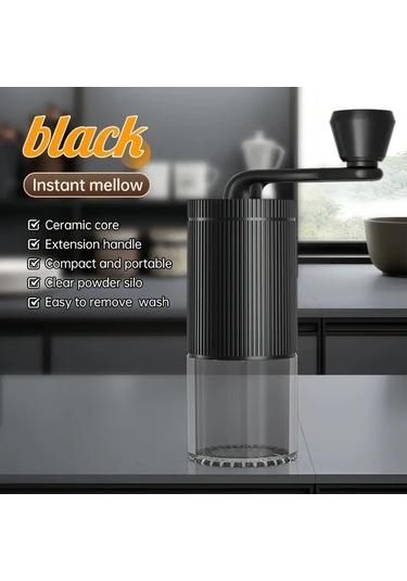 Cordial Siyah Manuel Taşınabilir Kahve Değirmeni, Ayarlanabilir Öğütücü, Ofis Ve Seyahat İçin