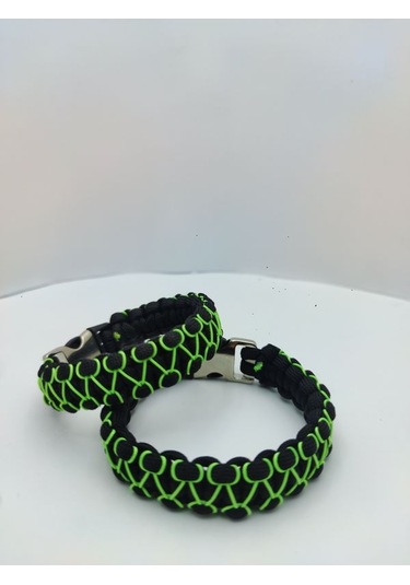 Paracord Bileklik Yeşil Desen Yeşil